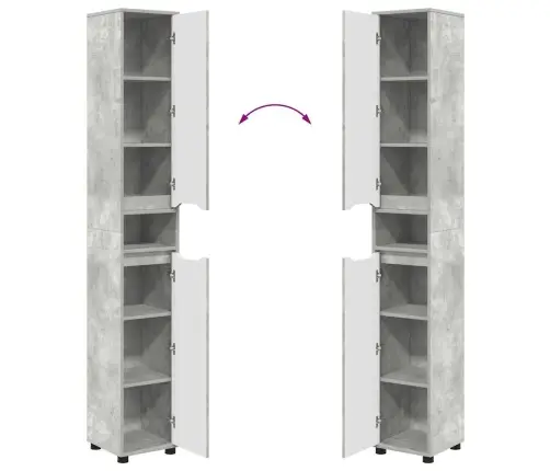 Vannas Istabas Skapītis Betona Pelēks 30,5 X 30 X 195 Cm Vidaxl