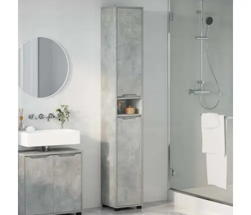 Vannas Istabas Skapītis Betona Pelēks 30,5 X 30 X 195 Cm Vidaxl