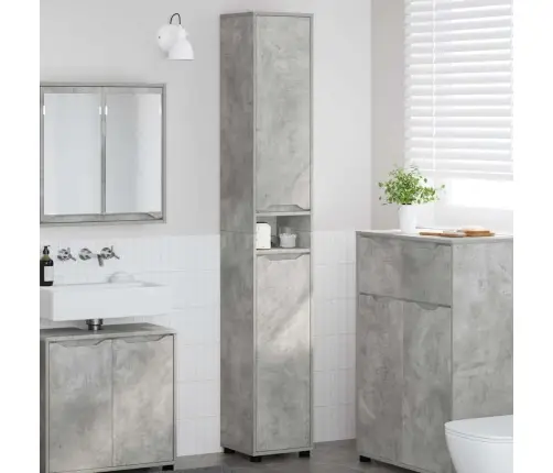 Vannas Istabas Skapītis Betona Pelēks 30,5 X 30 X 195 Cm Vidaxl