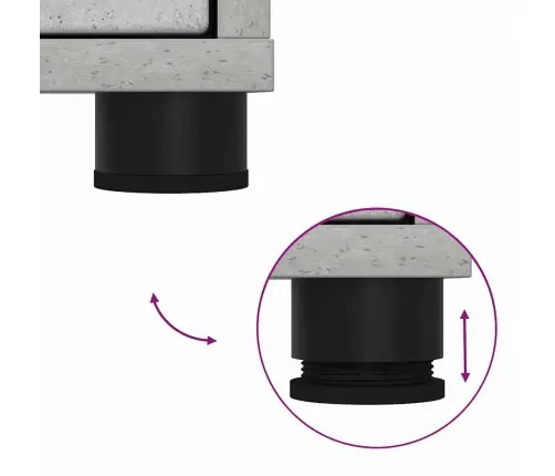 Vannas Istabas Skapītis Betona Pelēks 72,5 X 36,5 X 100 Cm Vidaxl