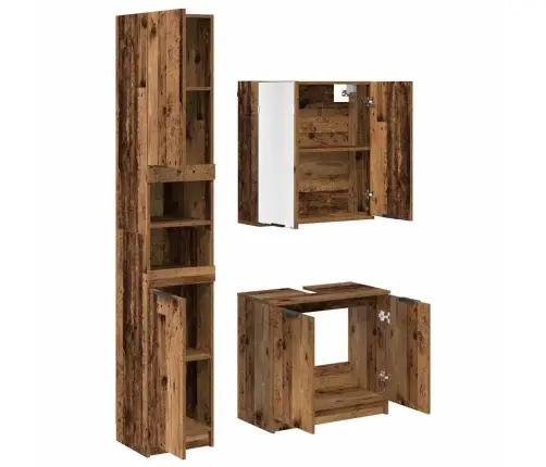 Vannas Istabas Skapju Komplekts Vecs Koks Inženierijas Koks Vidaxl