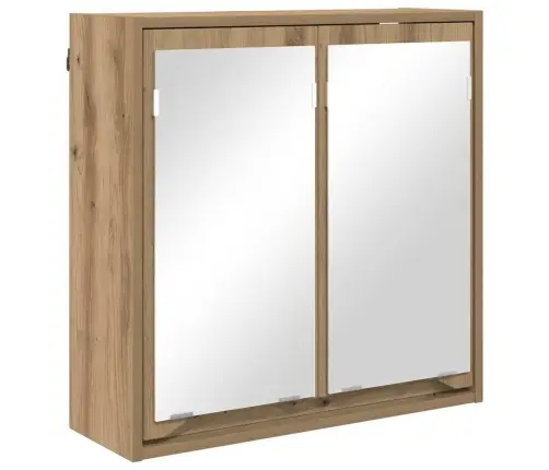Vannas Istabas Spoguļu Skapis Artisānā Ozols 60 X 20 X 60 Cm Vidaxl