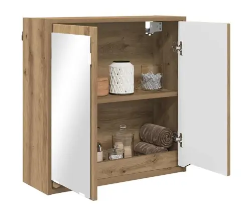 Vannas Istabas Spoguļu Skapis Artisānā Ozols 60 X 20 X 60 Cm Vidaxl