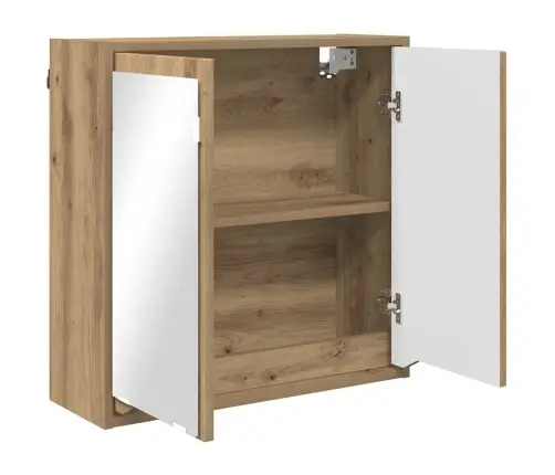 Vannas Istabas Spoguļu Skapis Artisānā Ozols 60 X 20 X 60 Cm Vidaxl