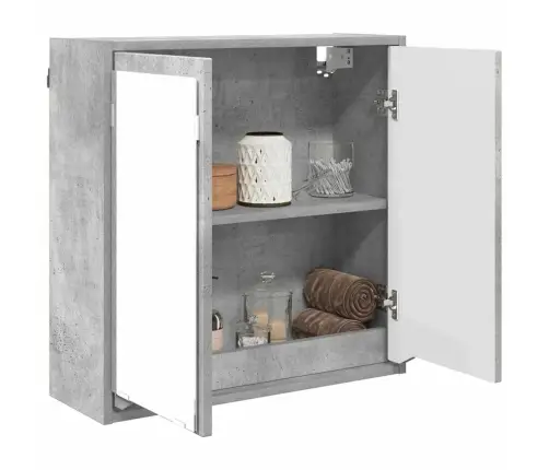 Vannas Istabas Spoguļu Skapis Betona Pelēks 60 X 20 X 60 Cm Vidaxl