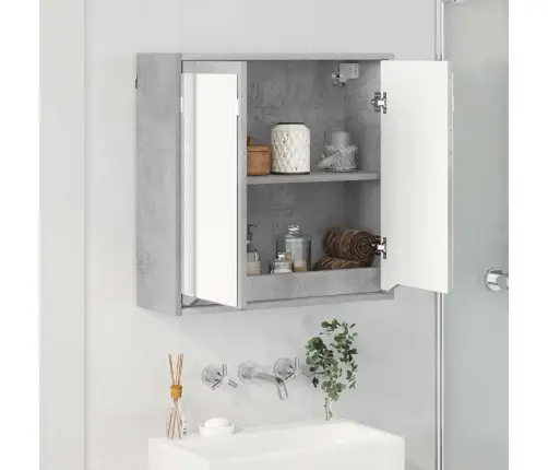 Vannas Istabas Spoguļu Skapis Betona Pelēks 60 X 20 X 60 Cm Vidaxl
