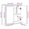 Vannas Istabas Spoguļu Skapis Brūns Ozols 60 X 20 X 60 Cm Vidaxl