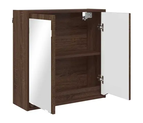 Vannas Istabas Spoguļu Skapis Brūns Ozols 60 X 20 X 60 Cm Vidaxl