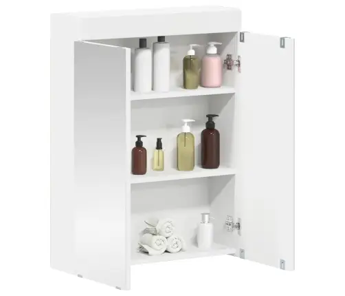 Vannas Istabas Spoguļu Skapis Tulum Balts 60 X 16,5 X 78 Cm Vidaxl