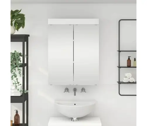 Vannas Istabas Spoguļu Skapis Tulum Balts 60 X 16,5 X 78 Cm Vidaxl