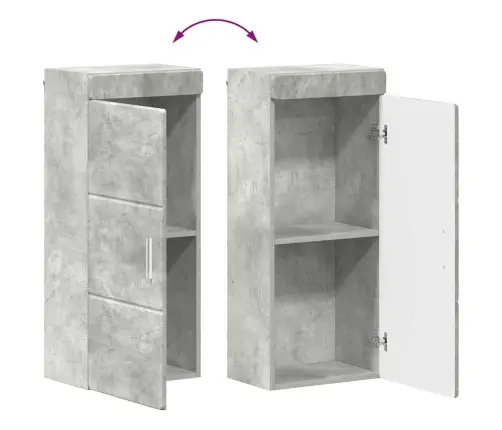 Vannas Sienas Skapītis Tulum Betona Pelēks 37 X 24,5 X 86 Cm Vidaxl