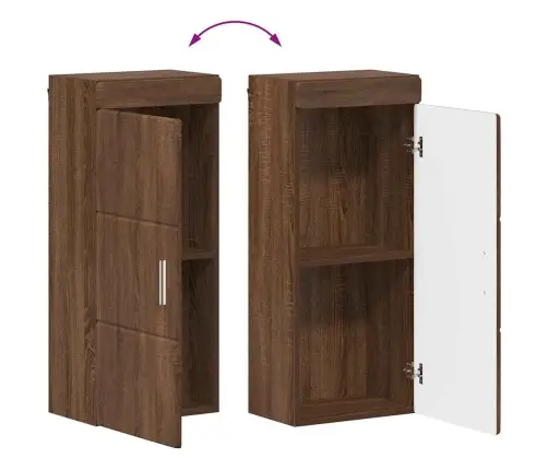 Vannas Sienas Skapītis Tulum Brūns Ozols 37 X 24,5 X 86 Cm Vidaxl