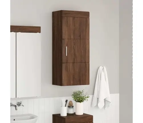 Vannas Sienas Skapītis Tulum Brūns Ozols 37 X 24,5 X 86 Cm Vidaxl