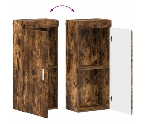 Vannas Sienas Skapītis Tulum Dūmaka Ozols 37 X 24,5 X 86 Cm Vidaxl