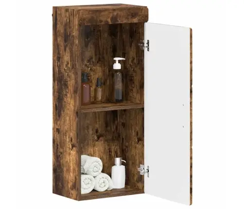 Vannas Sienas Skapītis Tulum Dūmaka Ozols 37 X 24,5 X 86 Cm Vidaxl