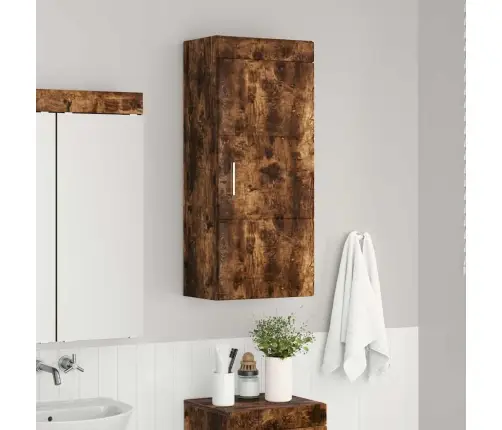 Vannas Sienas Skapītis Tulum Dūmaka Ozols 37 X 24,5 X 86 Cm Vidaxl