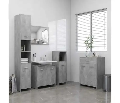 Vannasistabas Skapītis, Betona Pelēks, 60X33X80 Cm Vidaxl