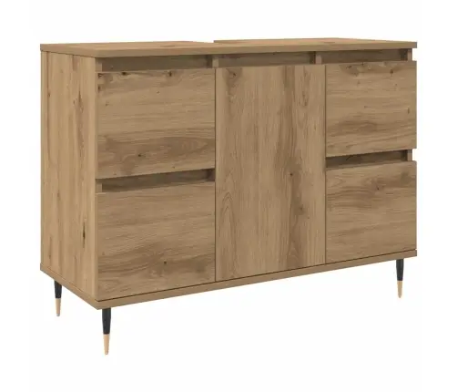 Vannasistabas Skapītis Koka Krāsa 80X33X60 Cm Inženierijas Koks Vidaxl