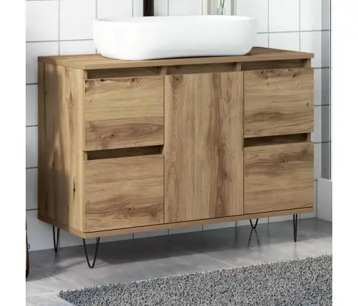 Vannasistabas Skapītis Koka Krāsa 80X33X60 Cm Inženierijas Koks Vidaxl