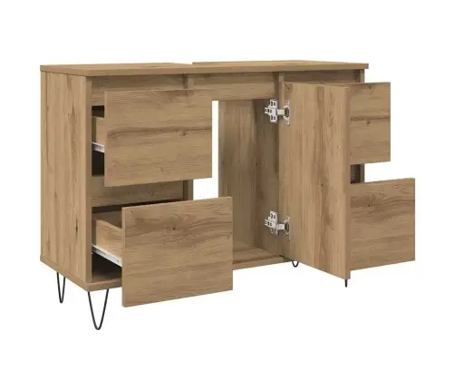 Vannasistabas Skapītis Koka Krāsa 80X33X60 Cm Inženierijas Koks Vidaxl