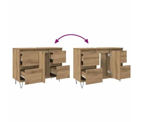 Vannasistabas Skapītis Koka Krāsa 80X33X60 Cm Inženierijas Koks Vidaxl