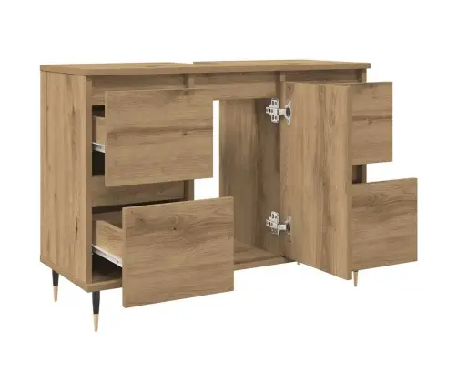 Vannasistabas Skapītis Koka Krāsa 80X33X60 Cm Inženierijas Koks Vidaxl