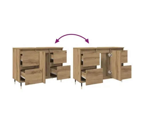 Vannasistabas Skapītis Koka Krāsa 80X33X60 Cm Inženierijas Koks Vidaxl