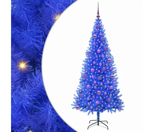 Ziemassvētku Eglīte Su 300 Led Ar Statīvu Zila 180 Cm Pvc Vidaxl