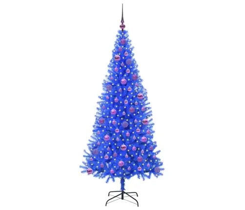 Ziemassvētku Eglīte Su 300 Led Ar Statīvu Zila 180 Cm Pvc Vidaxl