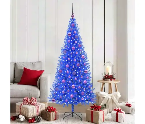 Ziemassvētku Eglīte Su 300 Led Ar Statīvu Zila 180 Cm Pvc Vidaxl