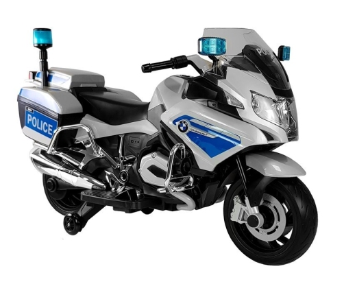 Детский электромотоцикл BMW Police Silver