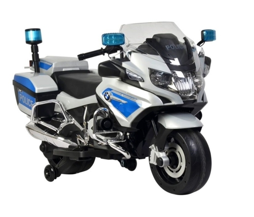 Детский электромотоцикл BMW Police Silver