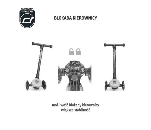 Skrejritenis ScootAndRide Highwaykick 3 LED Ash