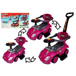 Stumjama mašīna ar rokturi Mega Car 3in1 Pink
