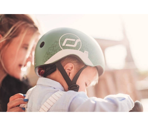 Scootandride Kask z Odblaskami XXS-S dla Dzieci 1-5 Lat Forest Owl