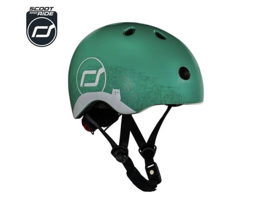 Scootandride Kask z Odblaskami XXS-S dla Dzieci 1-5 Lat Forest Owl