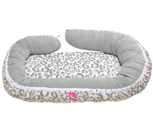 Motherhood Gniazdo Niemowlęce + Kojec Junior 2w1 Ocelot Łososiowy