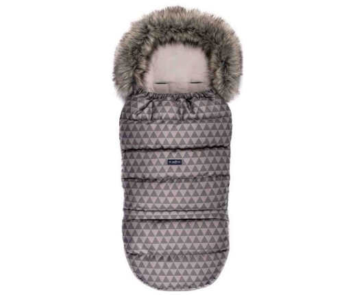 Bērnu ratu guļammaiss Womar GROW UP 2.0 Plush Pastel Geo Grey