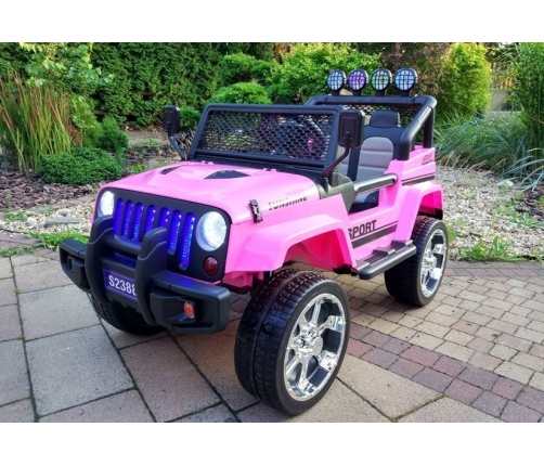 Divvietīgs bērnu elektromobilis S2388 Jeep Pink