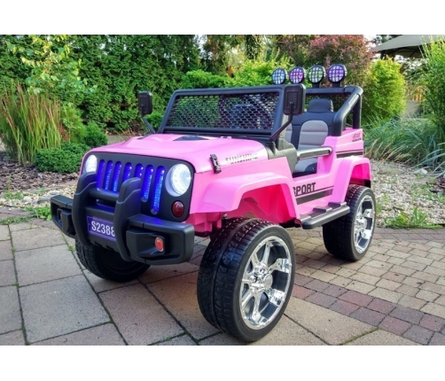 Divvietīgs bērnu elektromobilis S2388 Jeep Pink