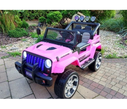 Divvietīgs bērnu elektromobilis S2388 Jeep Pink