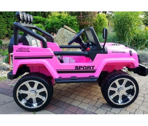 Divvietīgs bērnu elektromobilis S2388 Jeep Pink