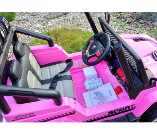 Divvietīgs bērnu elektromobilis S2388 Jeep Pink