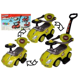 Stumjama mašīna ar rokturi Mega Car 3in1 Yellow