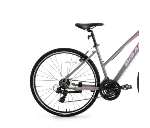 Туристический велосипед Bisan 28 TRX8200-23 City Lady серый/розовый (S)