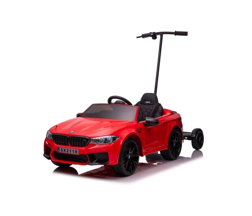 Детский электромобиль BMW M5 с платформой и ручкой для родителей Red lacquered