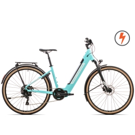 Электрический велосипед Rock Machine 29 Crossride INT e425 Lady бирюзовый (M)