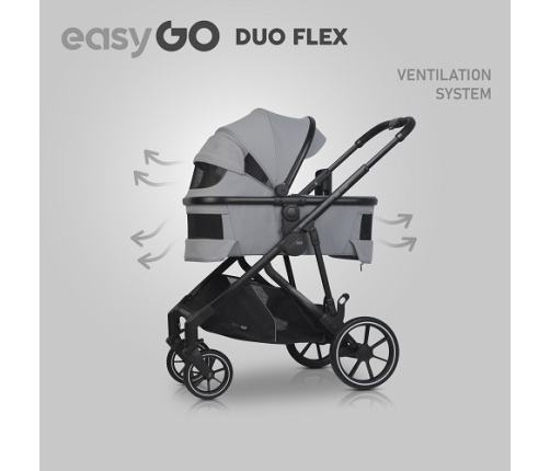 EasyGo Duoflex Cloudy Gray Twin Stroller