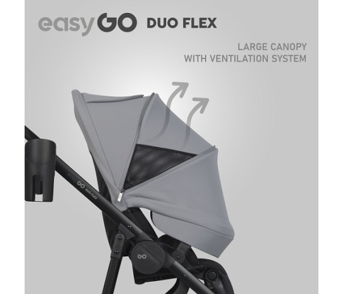 EasyGo Duoflex Cloudy Gray Twin Stroller