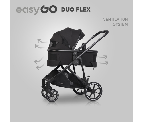 EasyGo Duoflex Ebony Black Twin Stroller